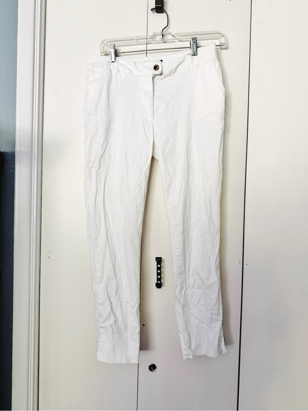 H&M White Women's Pants - Classic Straight Fit